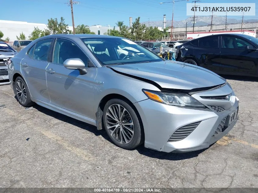 2020 Toyota Camry Se Hybrid VIN: 4T1J31AK2LU535907 Lot: 40164789