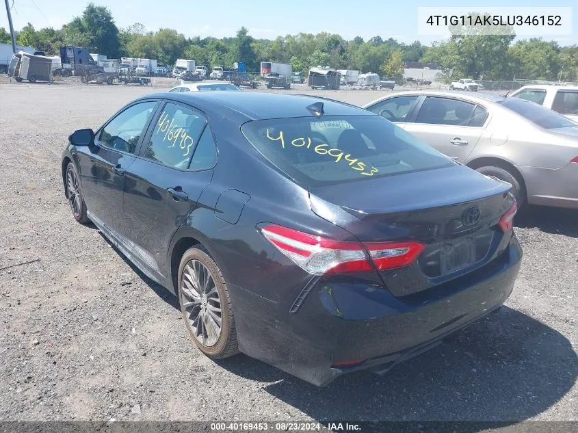 2020 Toyota Camry Se Nightshade Edition VIN: 4T1G11AK5LU346152 Lot: 40169453