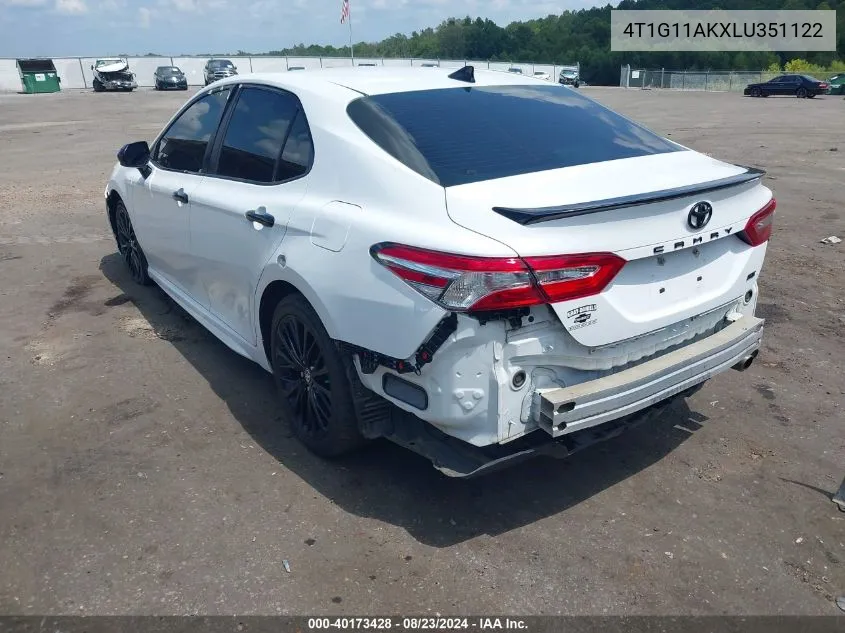 2020 Toyota Camry Se Nightshade Edition VIN: 4T1G11AKXLU351122 Lot: 40173428