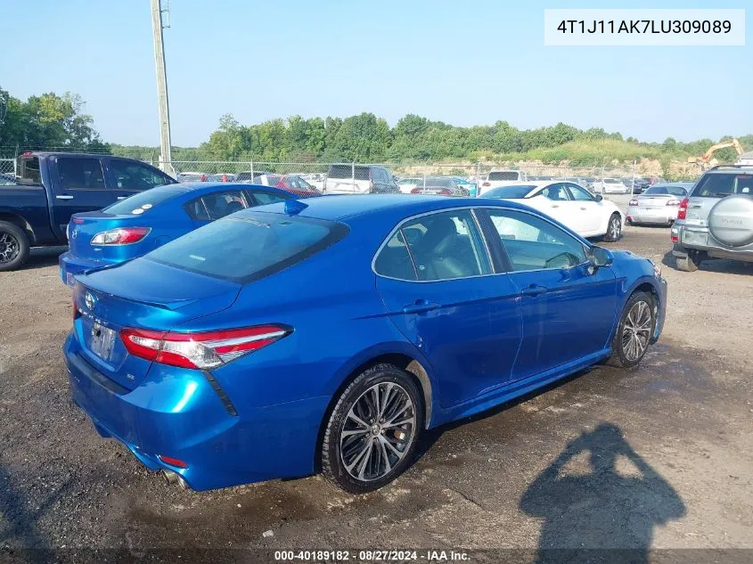 2020 Toyota Camry Se VIN: 4T1J11AK7LU309089 Lot: 40189182