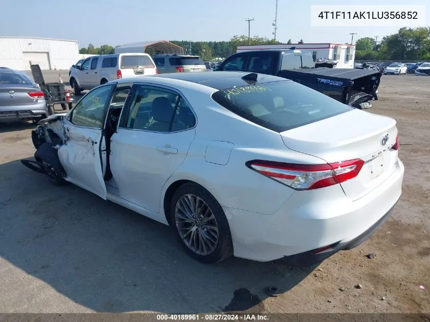 2020 Toyota Camry Xle VIN: 4T1F11AK1LU356852 Lot: 40189961