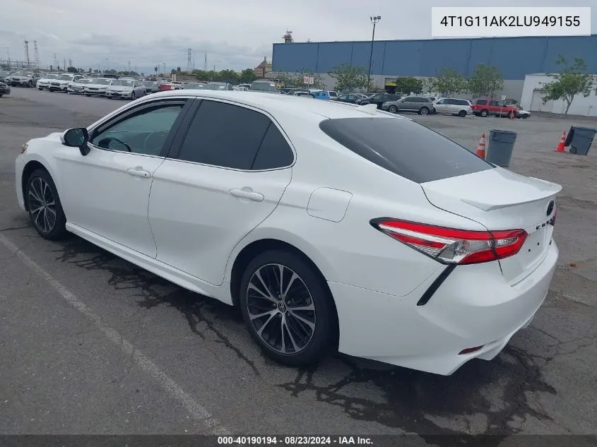 4T1G11AK2LU949155 2020 Toyota Camry Se