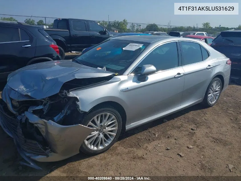 4T1F31AK5LU531629 2020 Toyota Camry Xle Hybrid