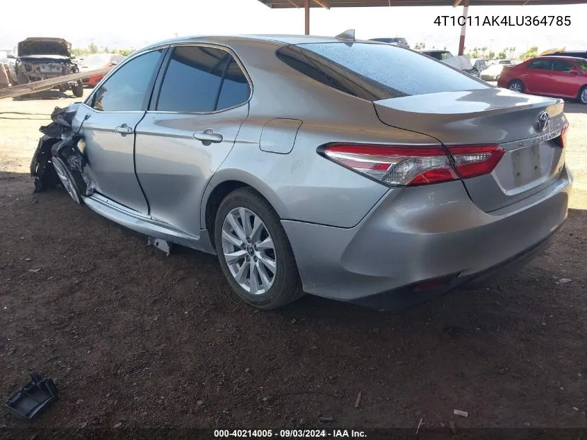 2020 Toyota Camry Le VIN: 4T1C11AK4LU364785 Lot: 40214005