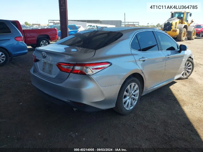 4T1C11AK4LU364785 2020 Toyota Camry Le