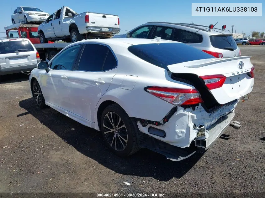 2020 Toyota Camry Se VIN: 4T1G11AK6LU338108 Lot: 40214981