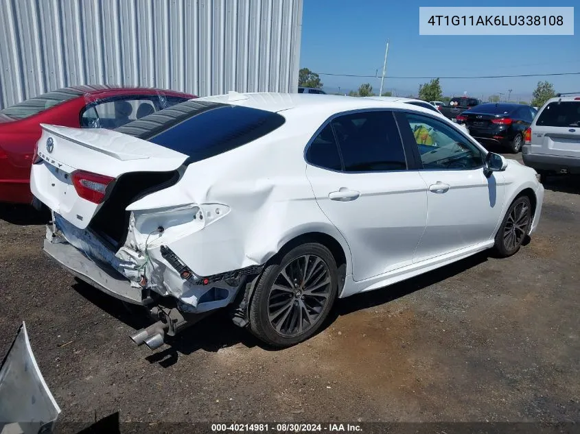 2020 Toyota Camry Se VIN: 4T1G11AK6LU338108 Lot: 40214981