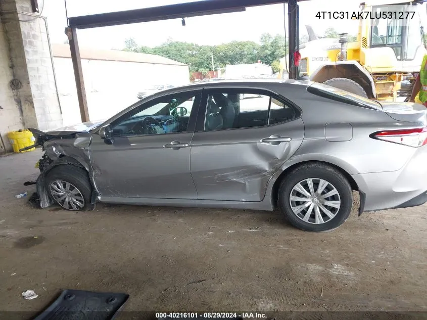 2020 Toyota Camry Le Hybrid VIN: 4T1C31AK7LU531277 Lot: 40216101