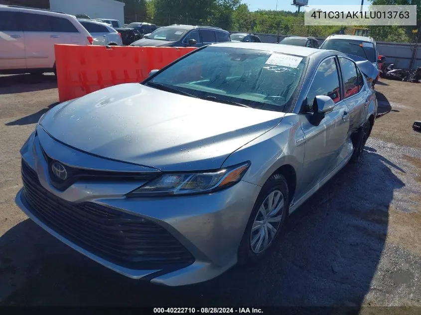 2020 Toyota Camry Le Hybrid VIN: 4T1C31AK1LU013763 Lot: 40222710