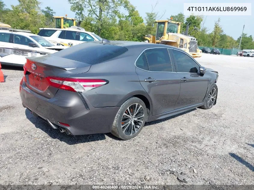 2020 Toyota Camry Se VIN: 4T1G11AK6LU869969 Lot: 40240400