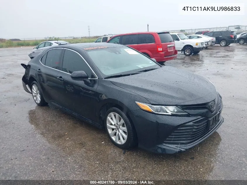 2020 Toyota Camry Le VIN: 4T1C11AK9LU986833 Lot: 40241780