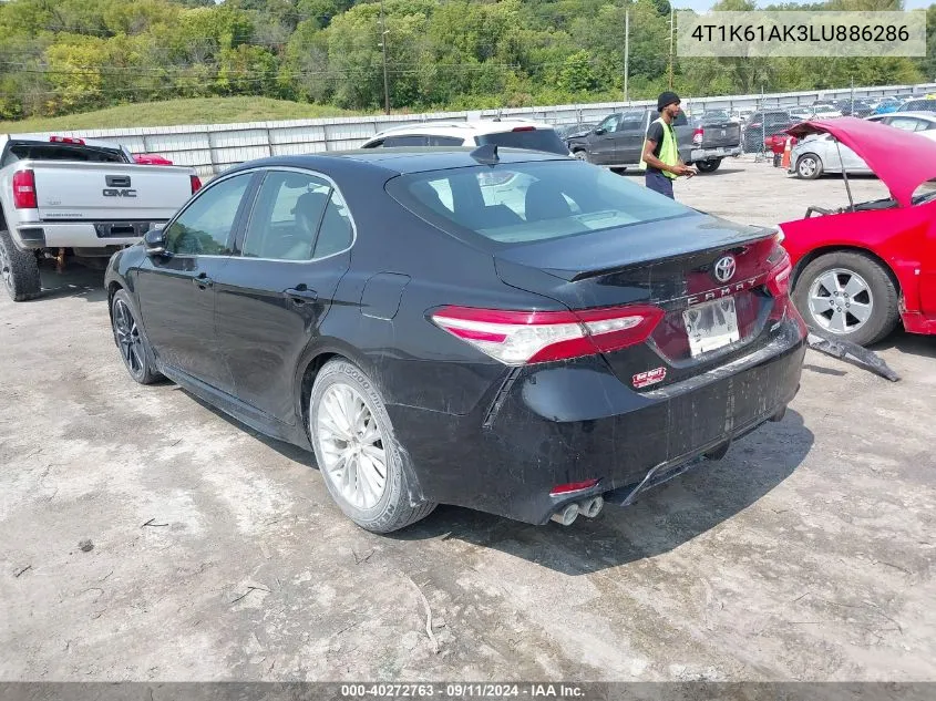 2020 Toyota Camry Xse VIN: 4T1K61AK3LU886286 Lot: 40272763