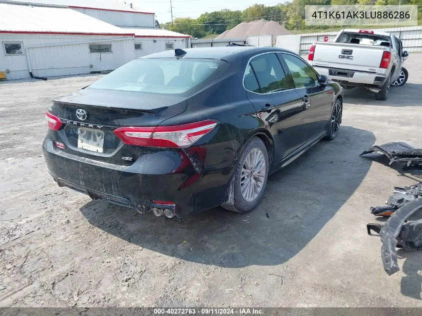 2020 Toyota Camry Xse VIN: 4T1K61AK3LU886286 Lot: 40272763