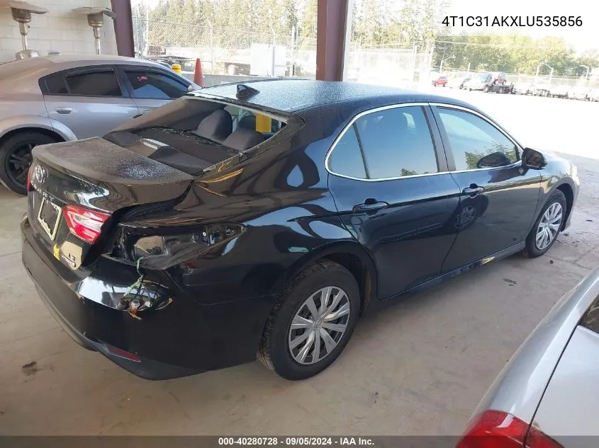 2020 Toyota Camry Le Hybrid VIN: 4T1C31AKXLU535856 Lot: 40280728