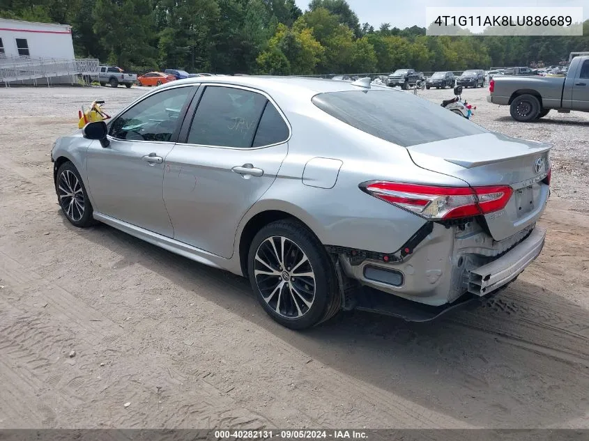 2020 Toyota Camry Se VIN: 4T1G11AK8LU886689 Lot: 40282131