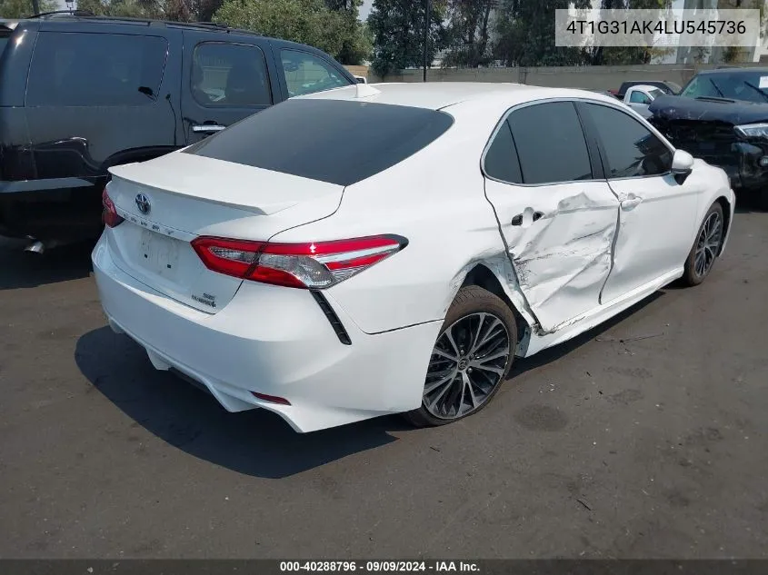 4T1G31AK4LU545736 2020 Toyota Camry Se Hybrid