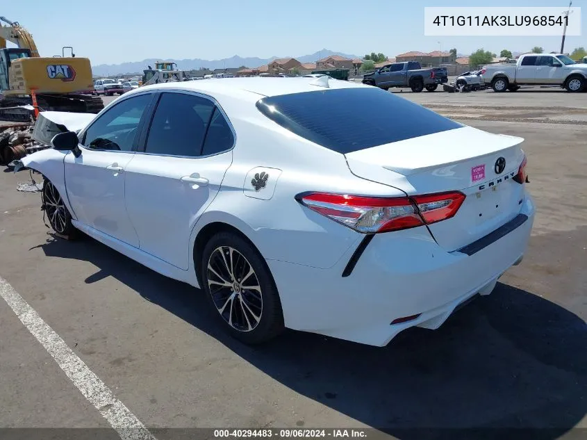 2020 Toyota Camry Se VIN: 4T1G11AK3LU968541 Lot: 40294483