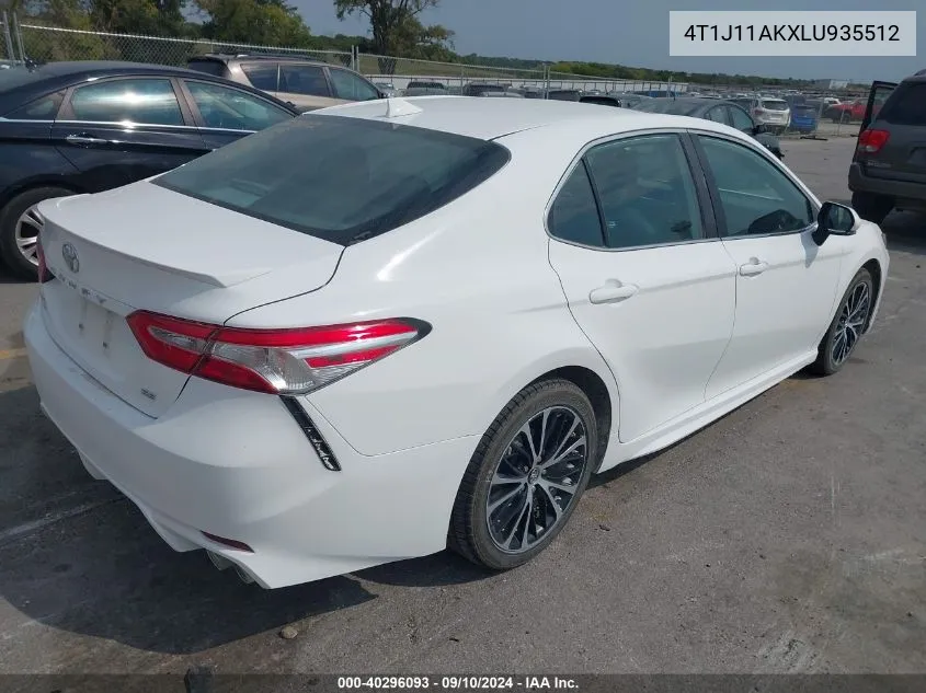 2020 Toyota Camry Se VIN: 4T1J11AKXLU935512 Lot: 40296093