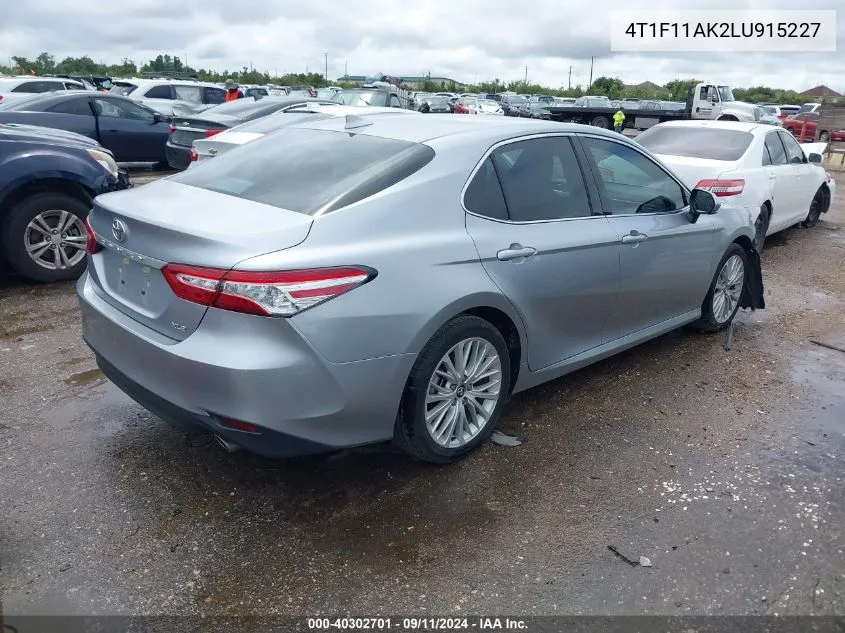 2020 Toyota Camry Xle VIN: 4T1F11AK2LU915227 Lot: 40302701