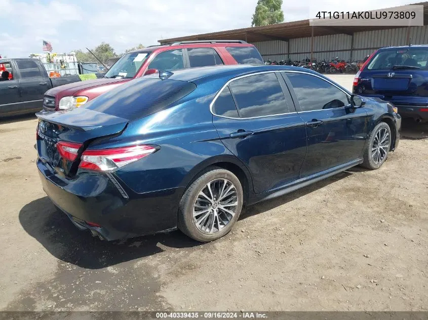 2020 Toyota Camry Se VIN: 4T1G11AK0LU973809 Lot: 40339435