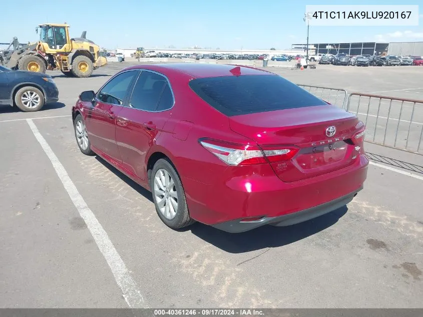 4T1C11AK9LU920167 2020 Toyota Camry Le