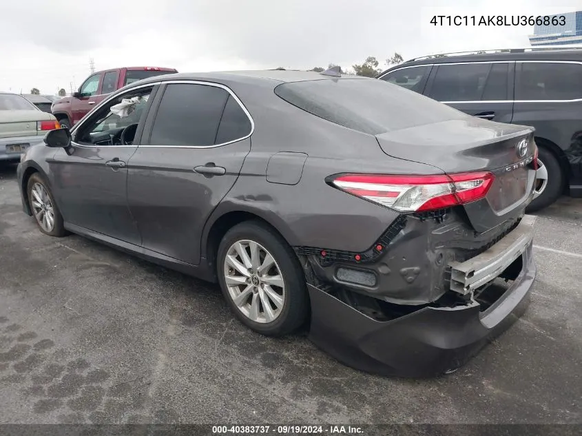 2020 Toyota Camry Le VIN: 4T1C11AK8LU366863 Lot: 40383737