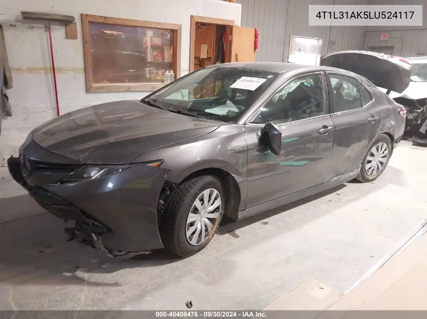 4T1L31AK5LU524117 2020 Toyota Camry Le Hybrid