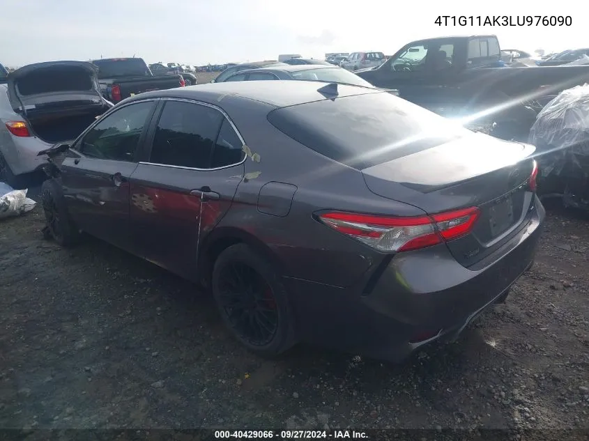 2020 Toyota Camry Se VIN: 4T1G11AK3LU976090 Lot: 40429066