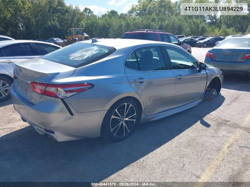 2020 Toyota Camry Se VIN: 4T1G11AK3LU894229 Lot: 40441579