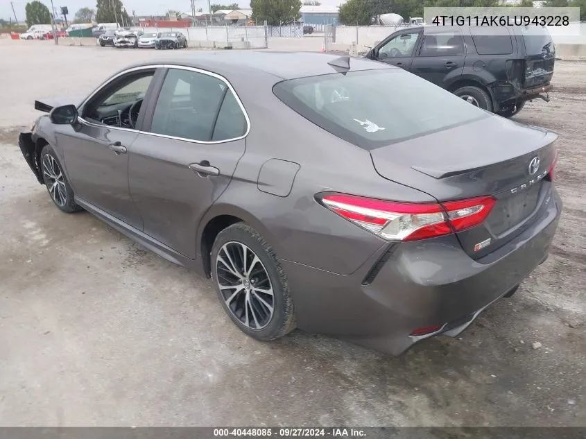 2020 Toyota Camry Se VIN: 4T1G11AK6LU943228 Lot: 40448085