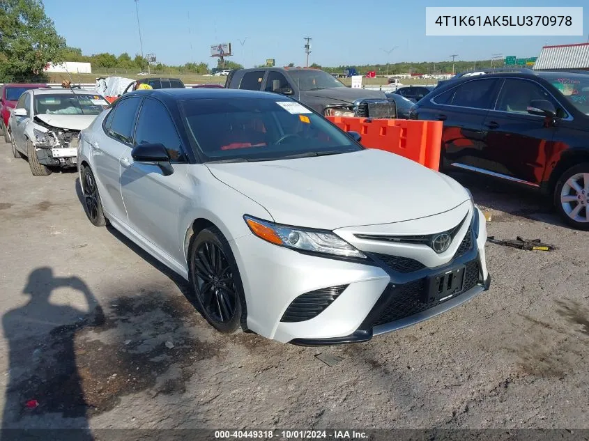 2020 Toyota Camry Xse VIN: 4T1K61AK5LU370978 Lot: 40449318