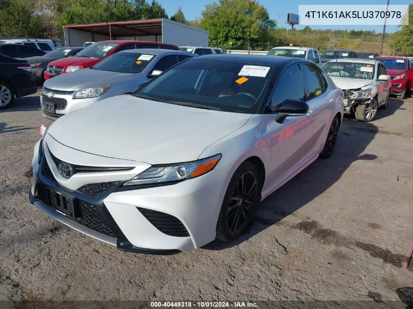 2020 Toyota Camry Xse VIN: 4T1K61AK5LU370978 Lot: 40449318