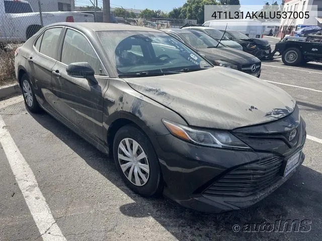 2020 Toyota Camry Le VIN: 4T1L31AK4LU537005 Lot: 40452165