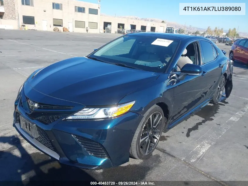 2020 Toyota Camry Xse VIN: 4T1K61AK7LU389080 Lot: 40453720