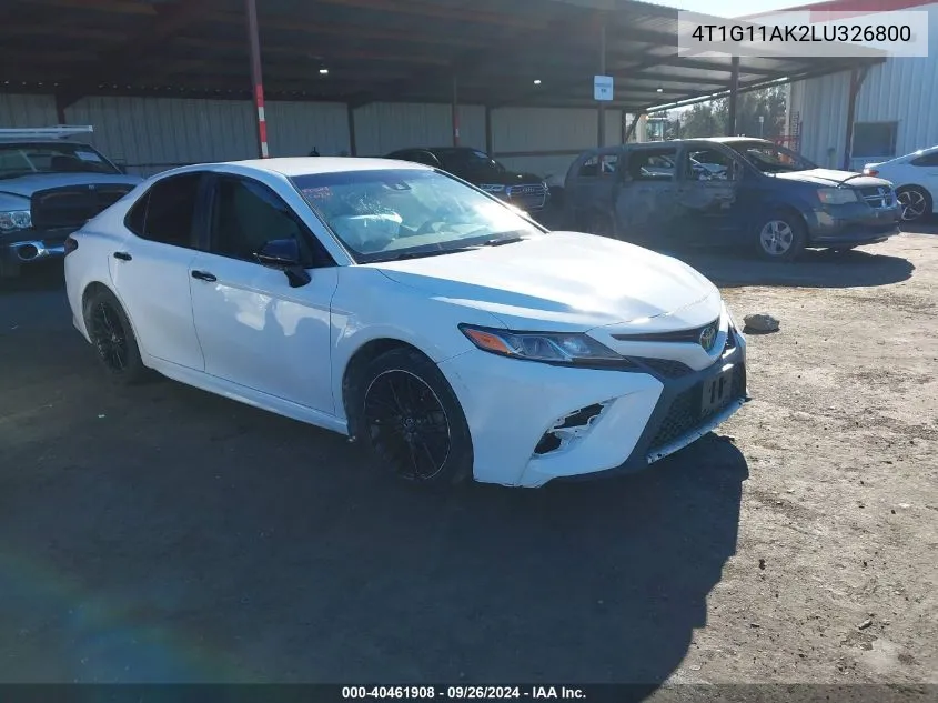 2020 Toyota Camry Se Nightshade Edition VIN: 4T1G11AK2LU326800 Lot: 40461908