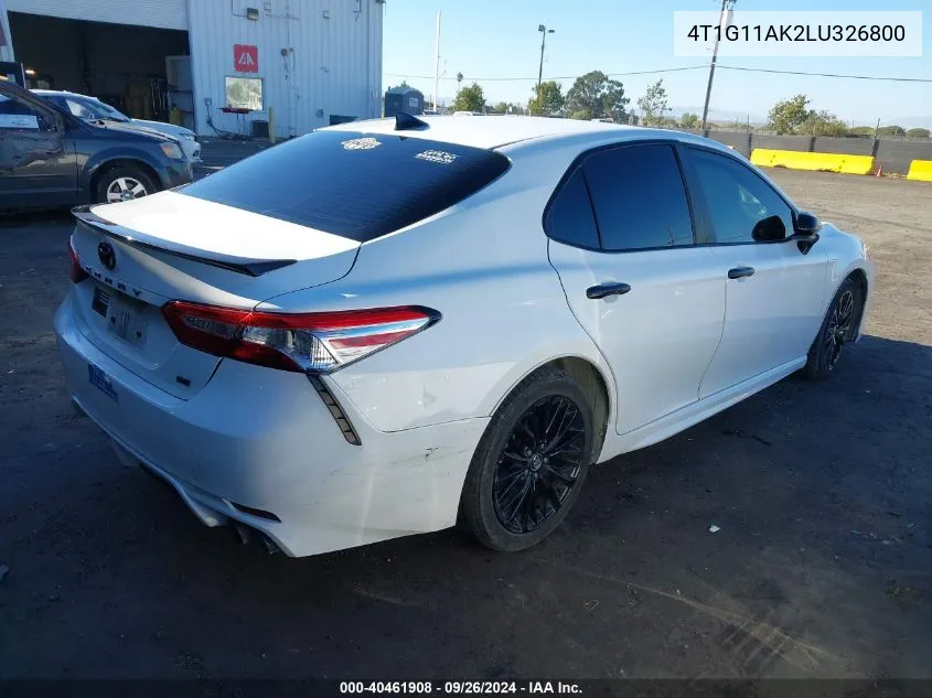 2020 Toyota Camry Se Nightshade Edition VIN: 4T1G11AK2LU326800 Lot: 40461908