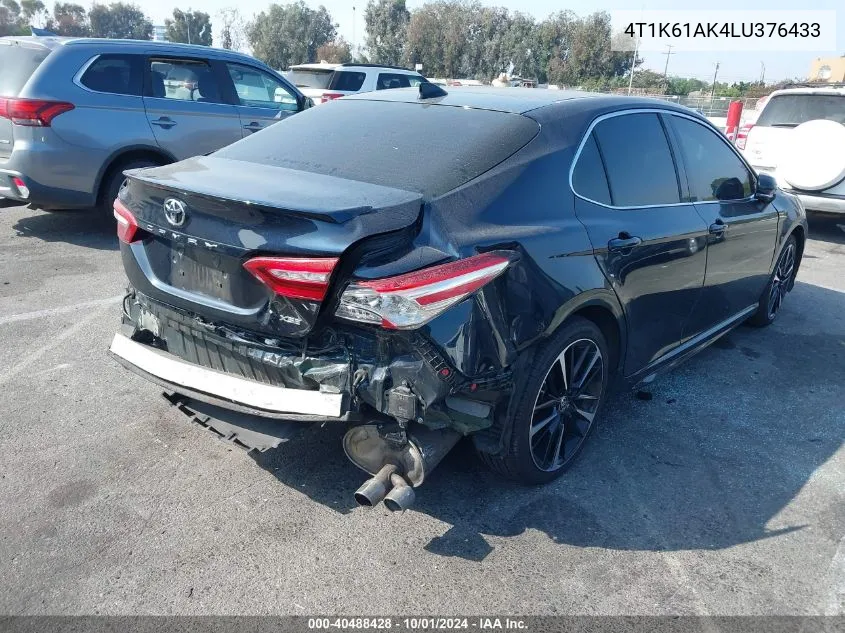 2020 Toyota Camry Xse VIN: 4T1K61AK4LU376433 Lot: 40488428