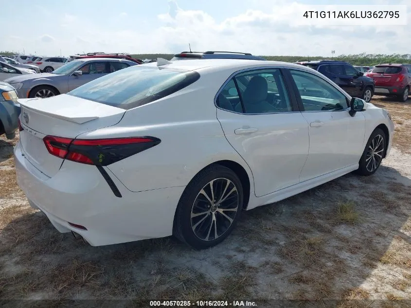 2020 Toyota Camry Se VIN: 4T1G11AK6LU362795 Lot: 40570285