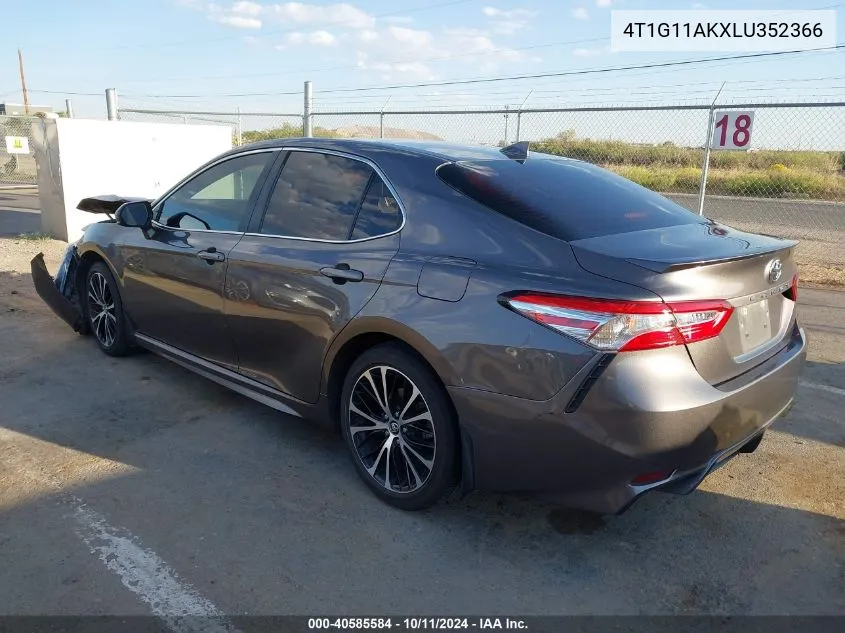 2020 Toyota Camry Se VIN: 4T1G11AKXLU352366 Lot: 40585584