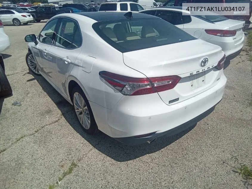 2020 Toyota Camry Xle VIN: 4T1FZ1AK1LU034107 Lot: 40609170