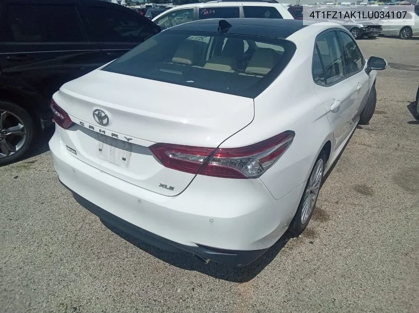 2020 Toyota Camry Xle VIN: 4T1FZ1AK1LU034107 Lot: 40609170