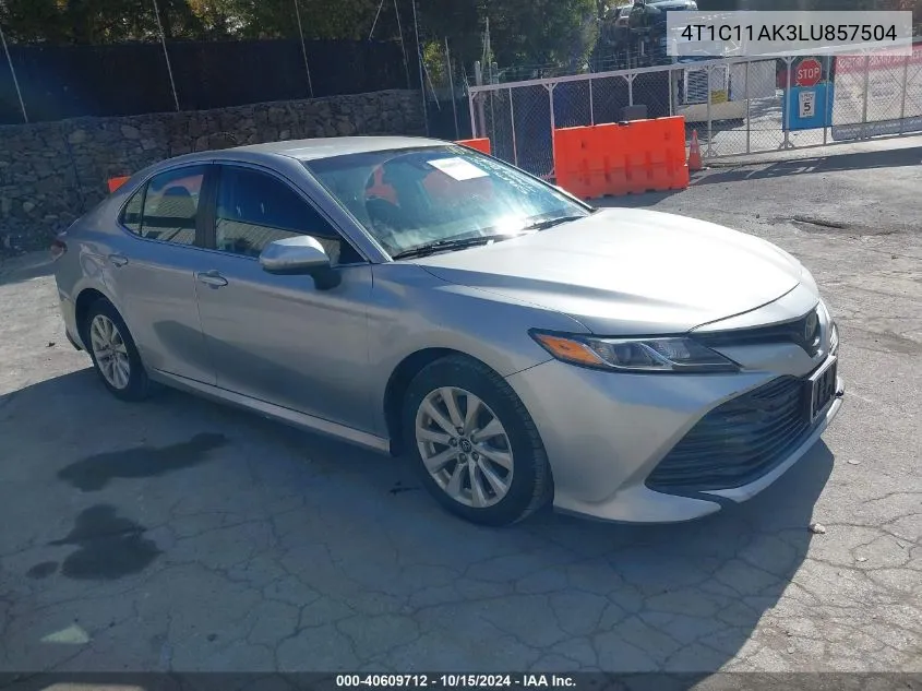 2020 Toyota Camry Le VIN: 4T1C11AK3LU857504 Lot: 40609712