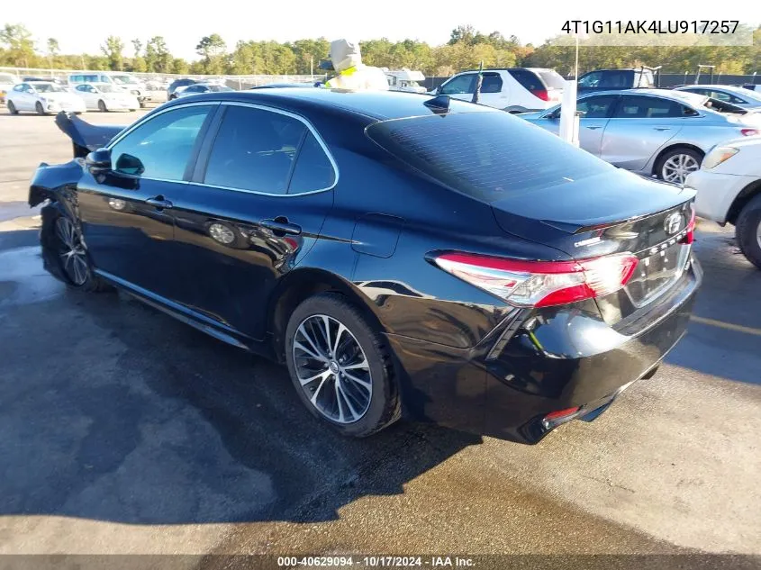 2020 Toyota Camry Se VIN: 4T1G11AK4LU917257 Lot: 40629094