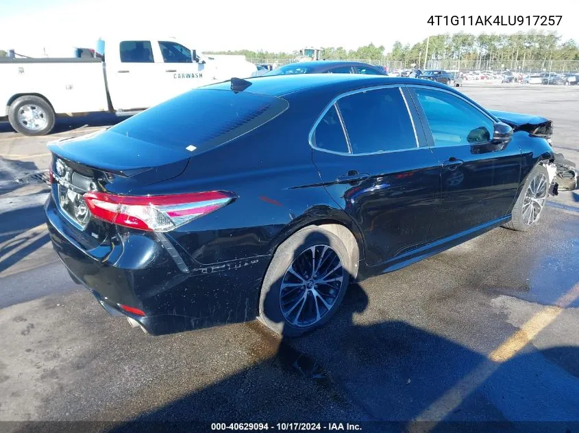 2020 Toyota Camry Se VIN: 4T1G11AK4LU917257 Lot: 40629094