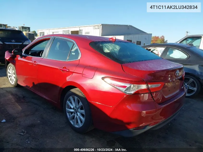 4T1C11AK2LU342834 2020 Toyota Camry Le