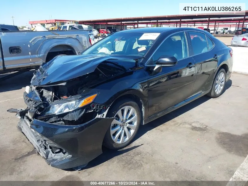 2020 Toyota Camry Le VIN: 4T1C11AK0LU386265 Lot: 40677266