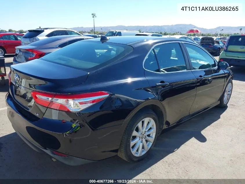 2020 Toyota Camry Le VIN: 4T1C11AK0LU386265 Lot: 40677266