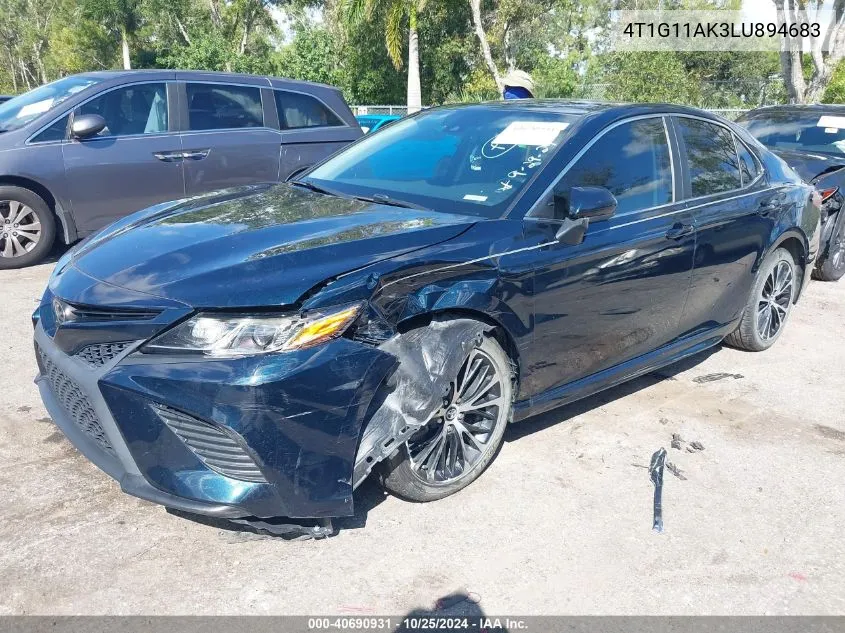 2020 Toyota Camry Se VIN: 4T1G11AK3LU894683 Lot: 40690931