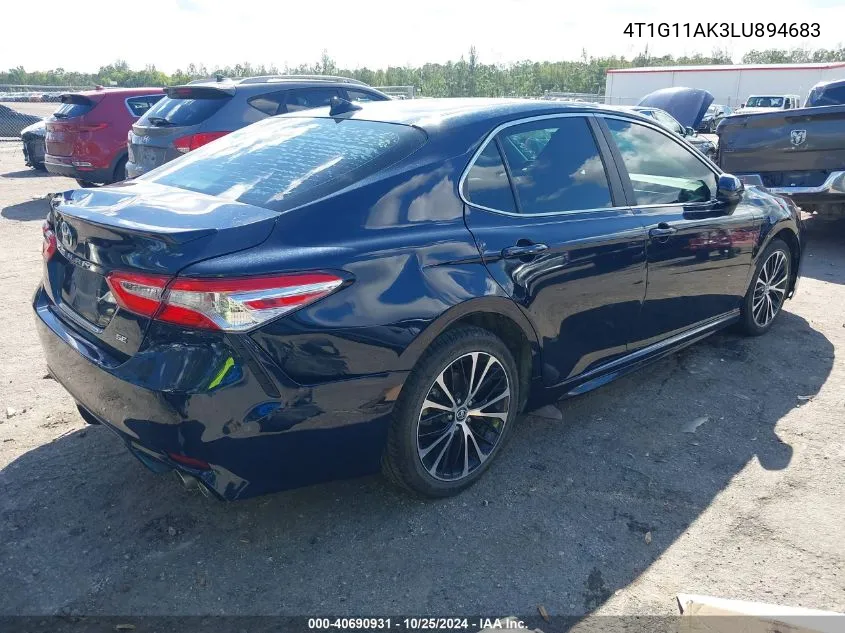 2020 Toyota Camry Se VIN: 4T1G11AK3LU894683 Lot: 40690931