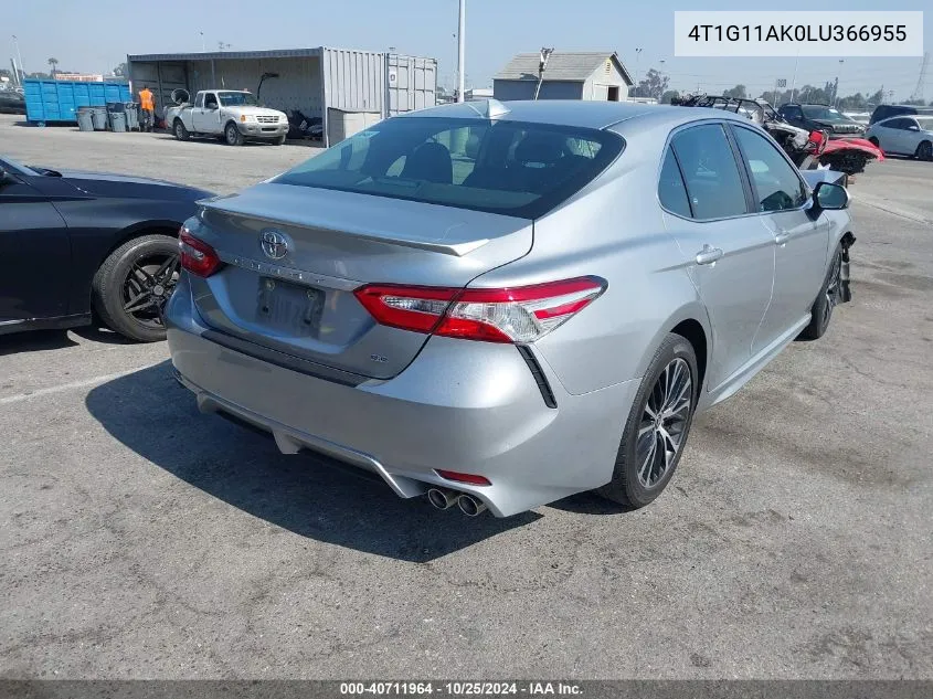 2020 Toyota Camry Se VIN: 4T1G11AK0LU366955 Lot: 40711964